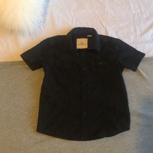 Craft+Flower Black button up short sleeve